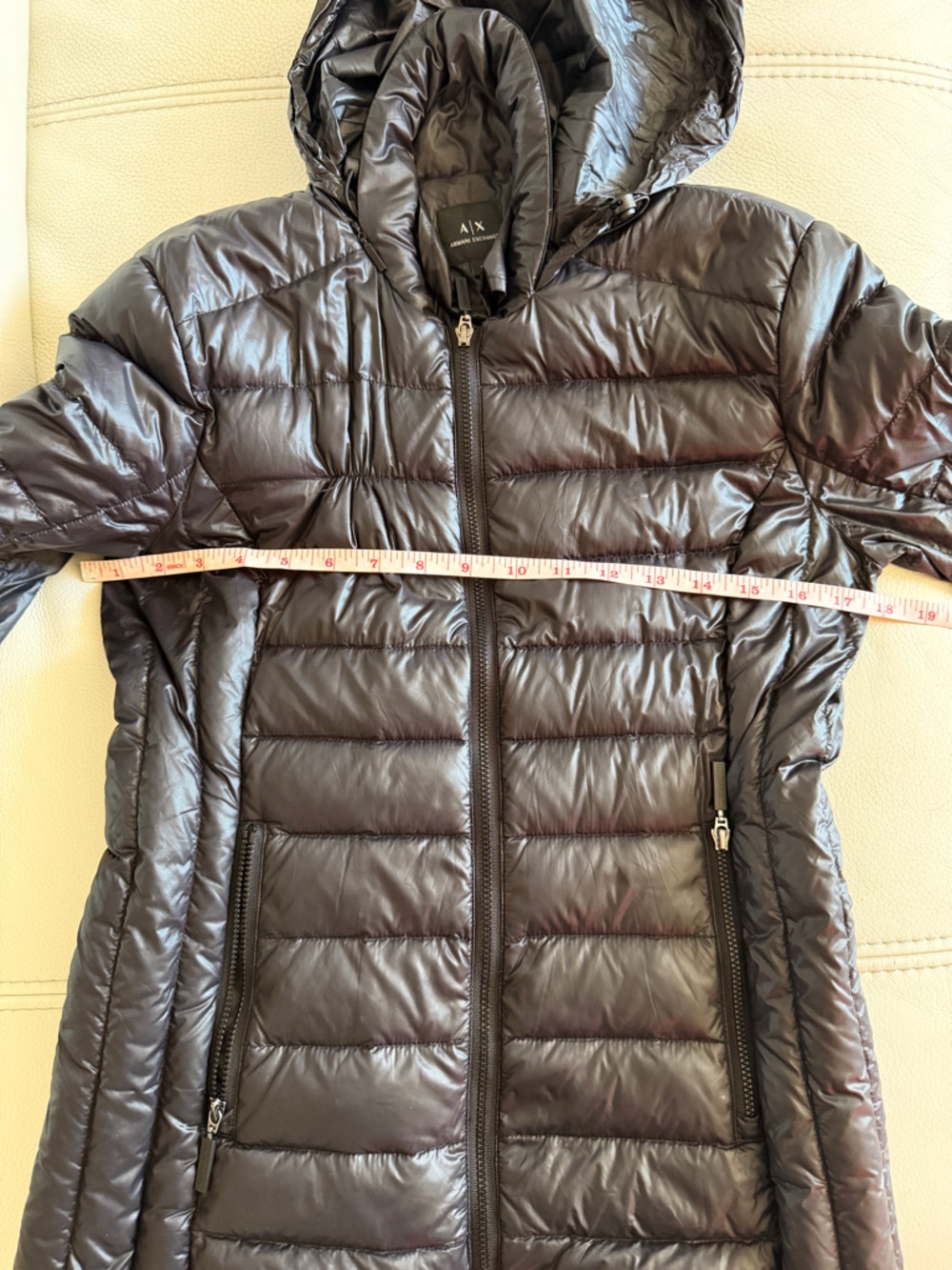 ARMANI EXCHANGE LIGHTWEIGHT QUILTED NYLON DOWN BLACK JACKET IN SMALL - Picture 11 of 15